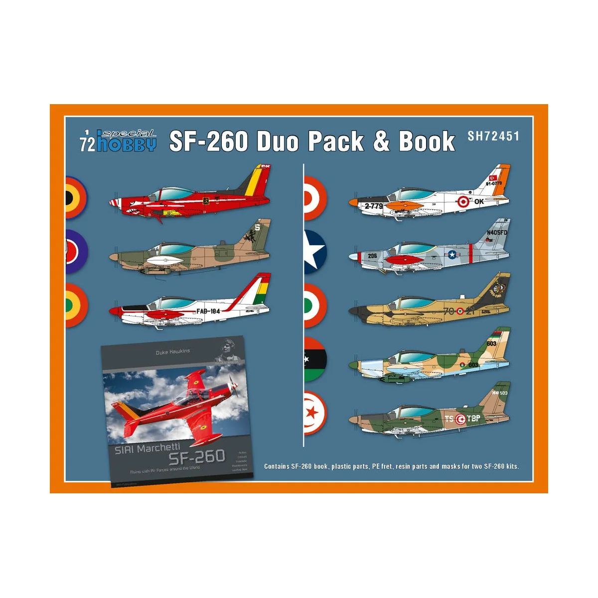 SIAI-Marchetti SF-260 Duo Pack & Book, 1/72 - Special Hobby 100-SH7... SIAI-Marchetti SF-260 Duo Pack & Book, 1/72 - Special Hobby 100-SH7...
