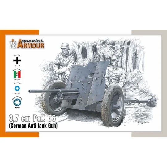 3,7 cm PaK 36 German Anti-tank Gun - Special Hobby 100-SA72024