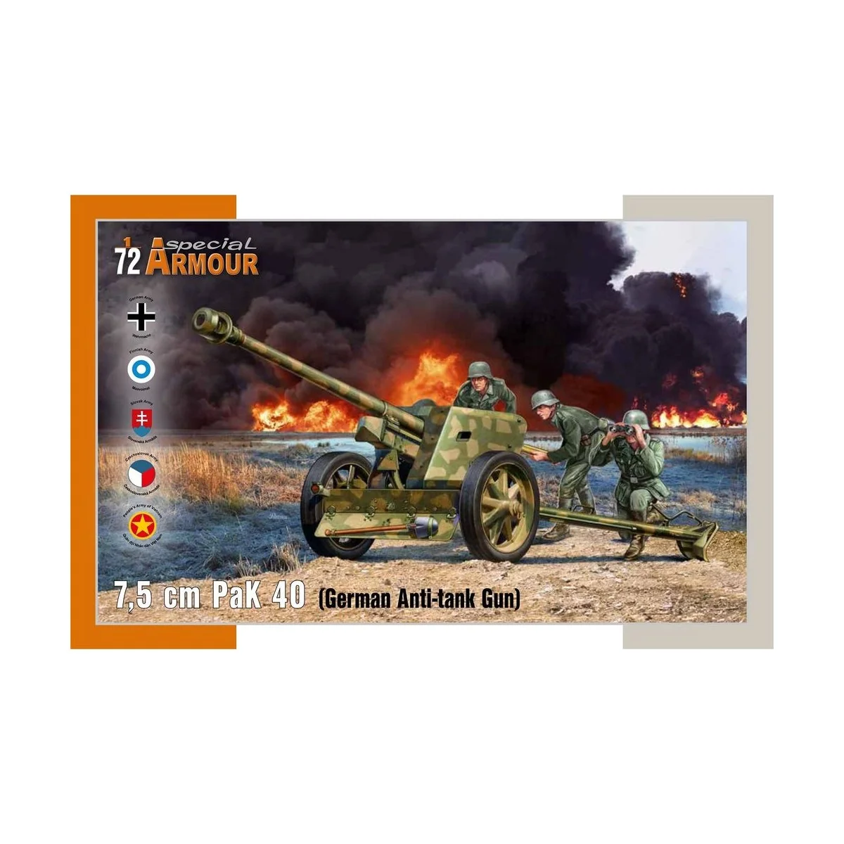 7, 5 cm PaK 40 German Anti-tank Gun, 1/72 - Special Hobby 100-SA72025