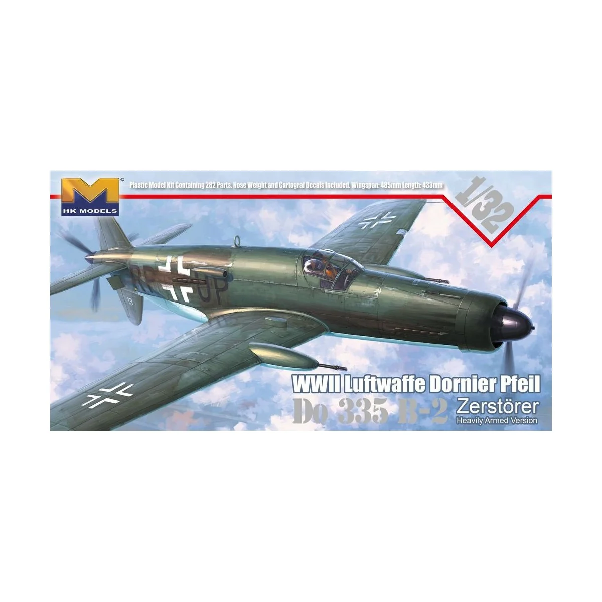 WWII Luftwaffe Dornier Pfeil Do 335 B-2, 1/32 - HongKong Model 01E07