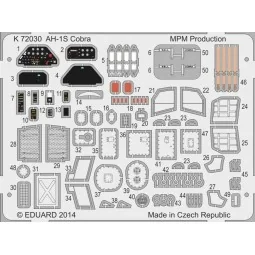 AH-1S Cobra Coloured photo-etched parts, 1/72 - MPM 100-K72030