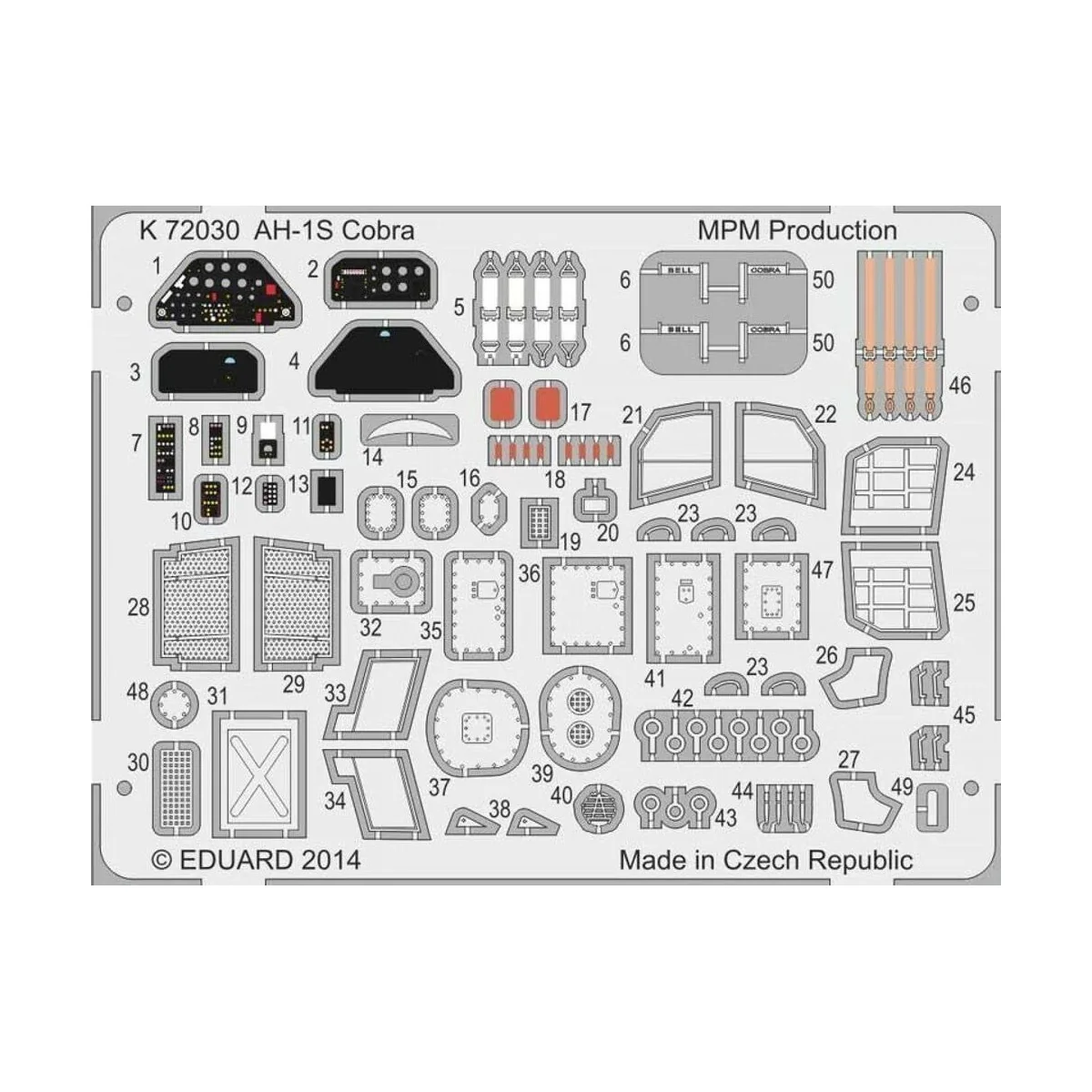 AH-1S Cobra Coloured photo-etched parts - MPM 100-K72030