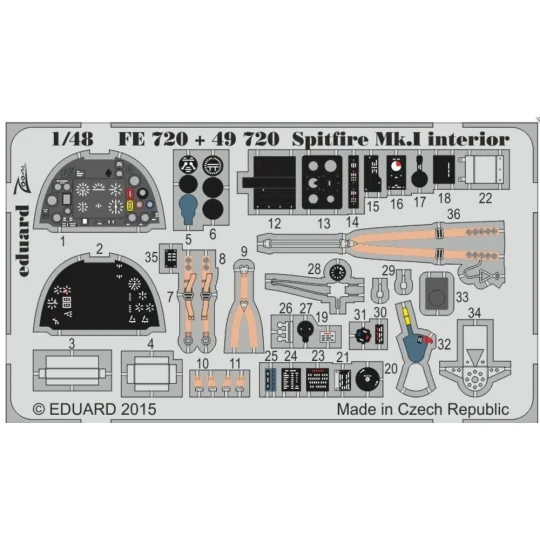 Spitfire Mk.I interior S.A. 1/48 for Airfix - Eduard Accessories FE720