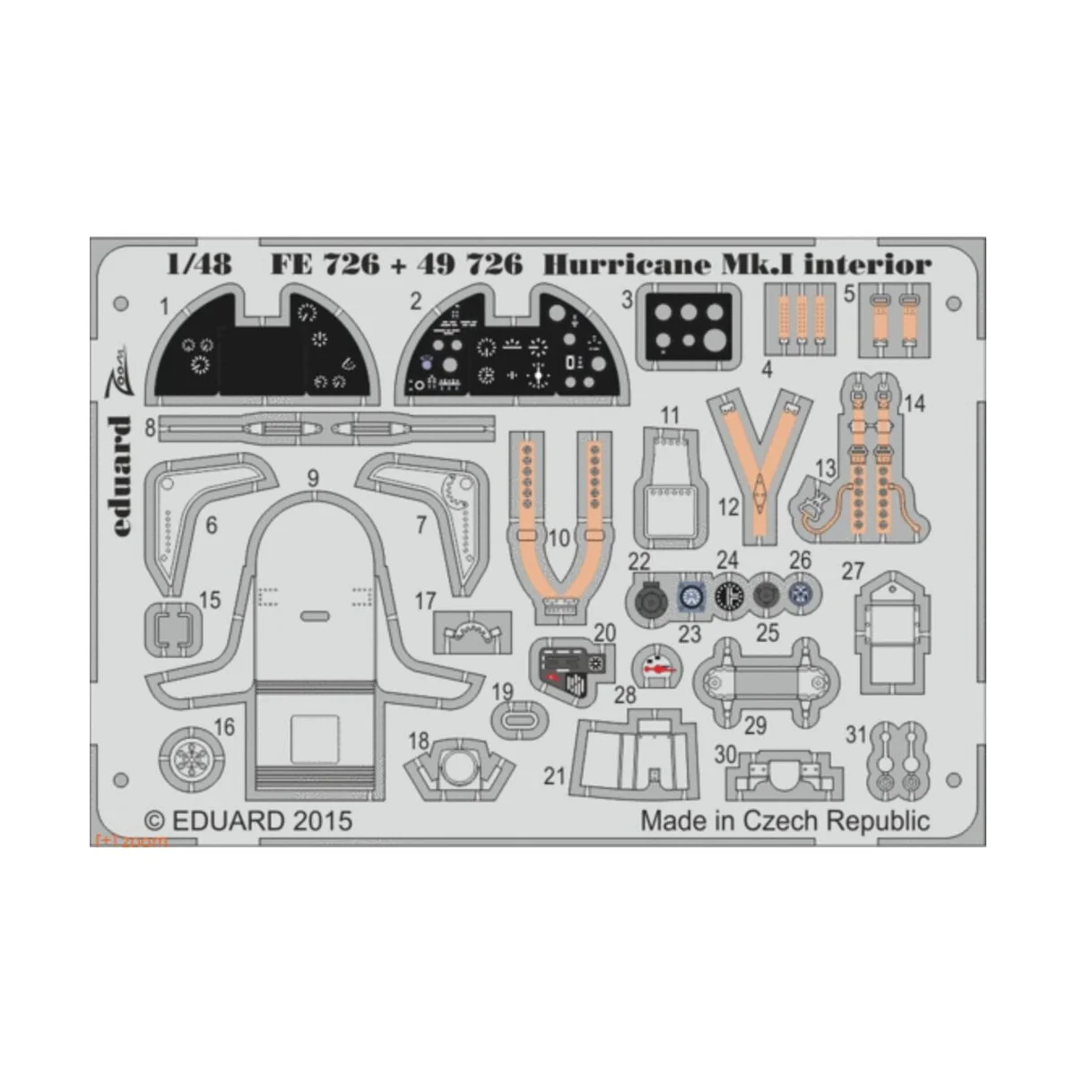Hurricane Mk.I interior S.A. 1/48 for Airfix - Eduard Accessories F...