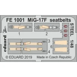 MiG-17F seatbelts STEEL for Hobby Boss, 1/48 - Eduard Accessories F...