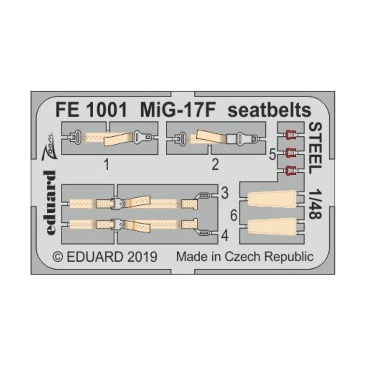 MiG-17F seatbelts STEEL for Hobby Boss, 1/48 - Eduard Accessories F...