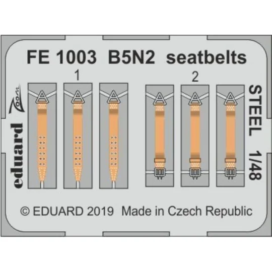 B5N2 seatbelts STEEL for Hasegawa, 1/48 - Eduard Accessories FE1003