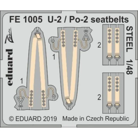 U-2 / Po-2 seatbelts STEEL for ICM, 1/48 - Eduard Accessories FE1005