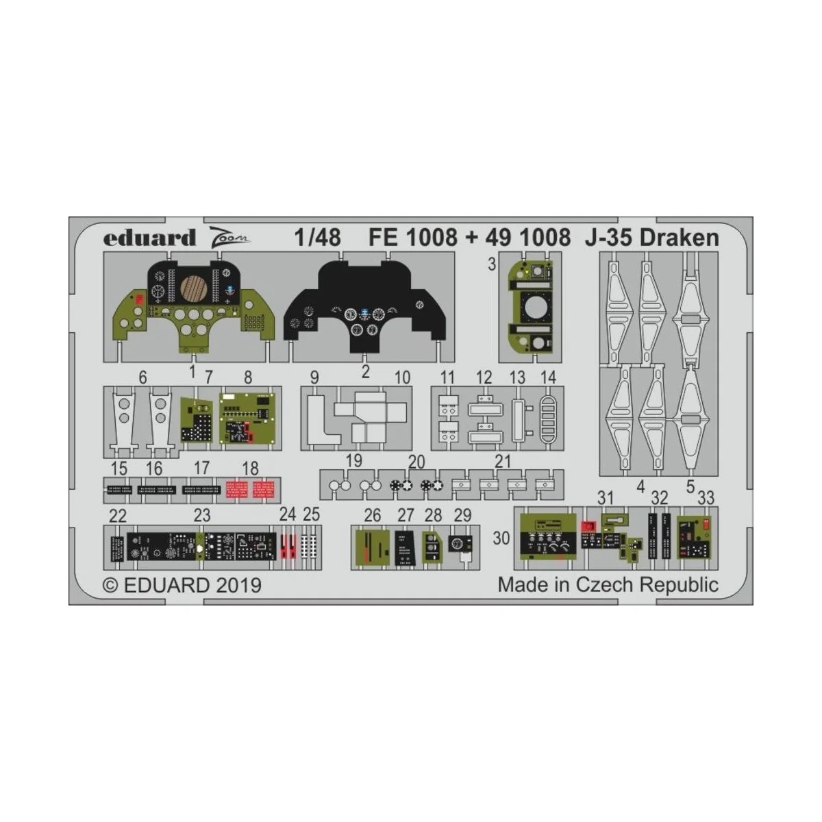 J-35 Draken for Hasegawa, 1/48 - Eduard Accessories FE1008