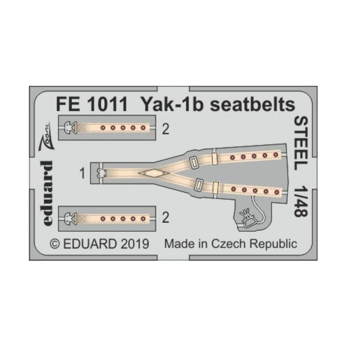 Yak-1b seatbelts STEEL for Zvezda, 1/48 - Eduard Accessories FE1011 Yak-1b seatbelts STEEL for Zvezda, 1/48 - Eduard Accessories FE1011