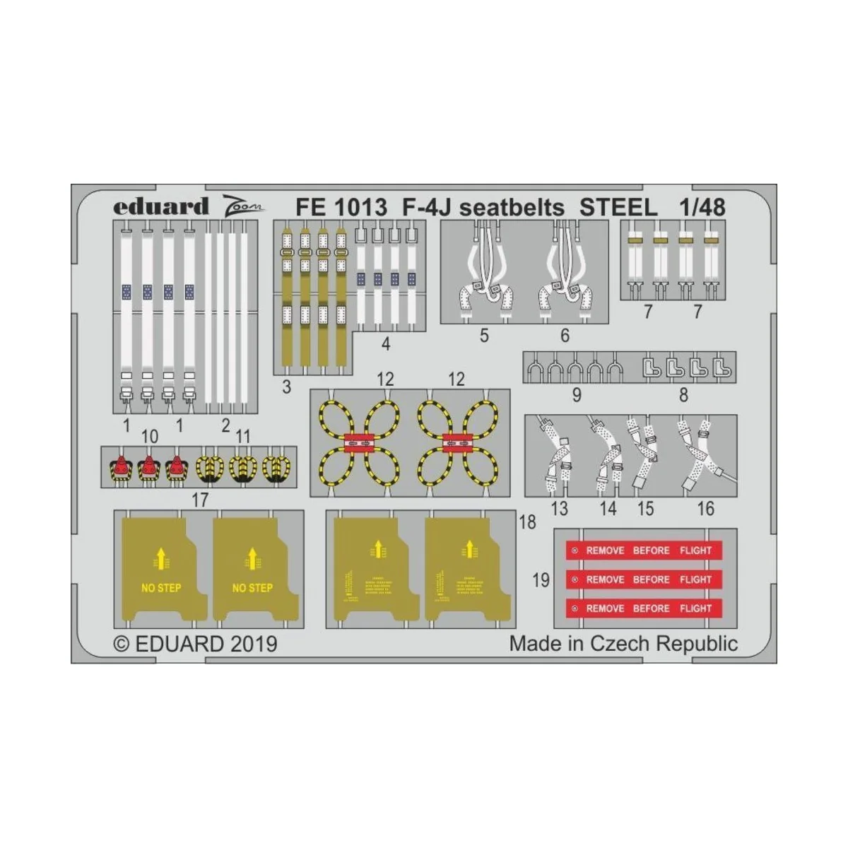 F-4J seatbelts STEEL for Academy, 1/48 - Eduard Accessories FE1013