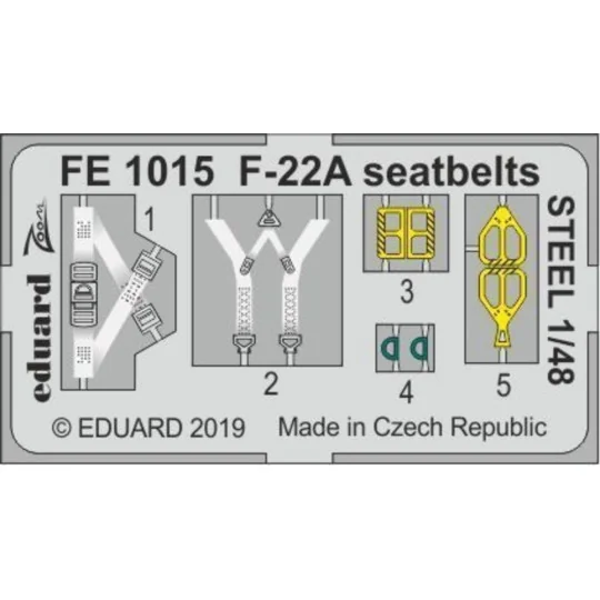 F-22A seatbelts STEEL for Hasegawa - Eduard Accessories FE1015