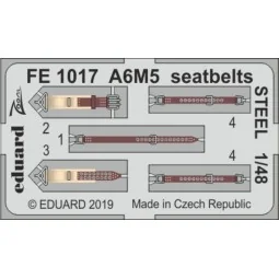 A6M5 seatbelts STEEL for Tamiya - Eduard Accessories FE1017