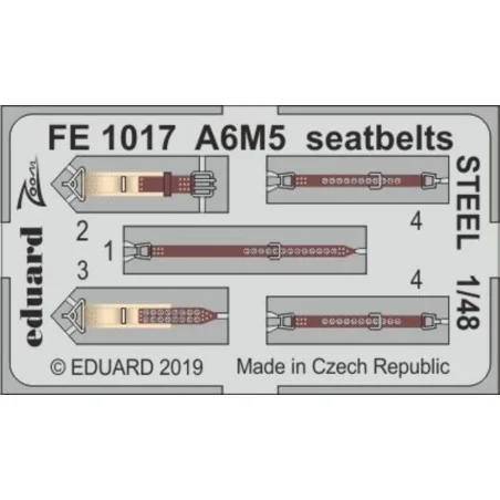 A6M5 seatbelts STEEL for Tamiya, 1/48 - Eduard Accessories FE1017