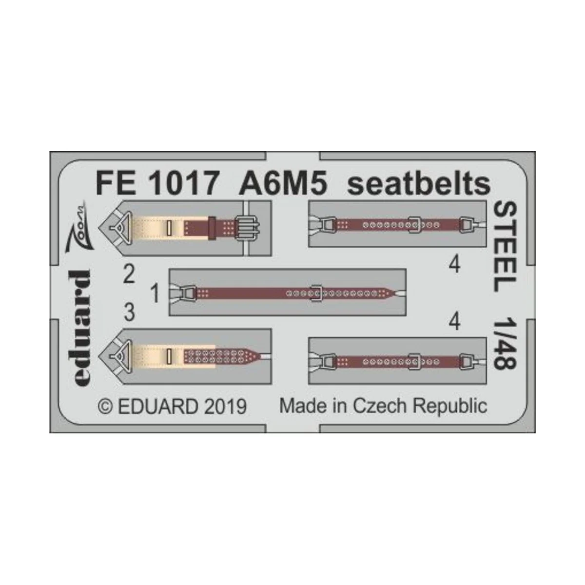 A6M5 seatbelts STEEL for Tamiya, 1/48 - Eduard Accessories FE1017