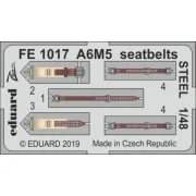 A6M5 seatbelts STEEL for Tamiya - Eduard Accessories FE1017