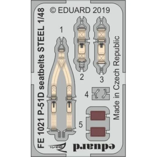 P-51D seatbelts STEEL for Eduard, 1/48 - Eduard Accessories FE1021