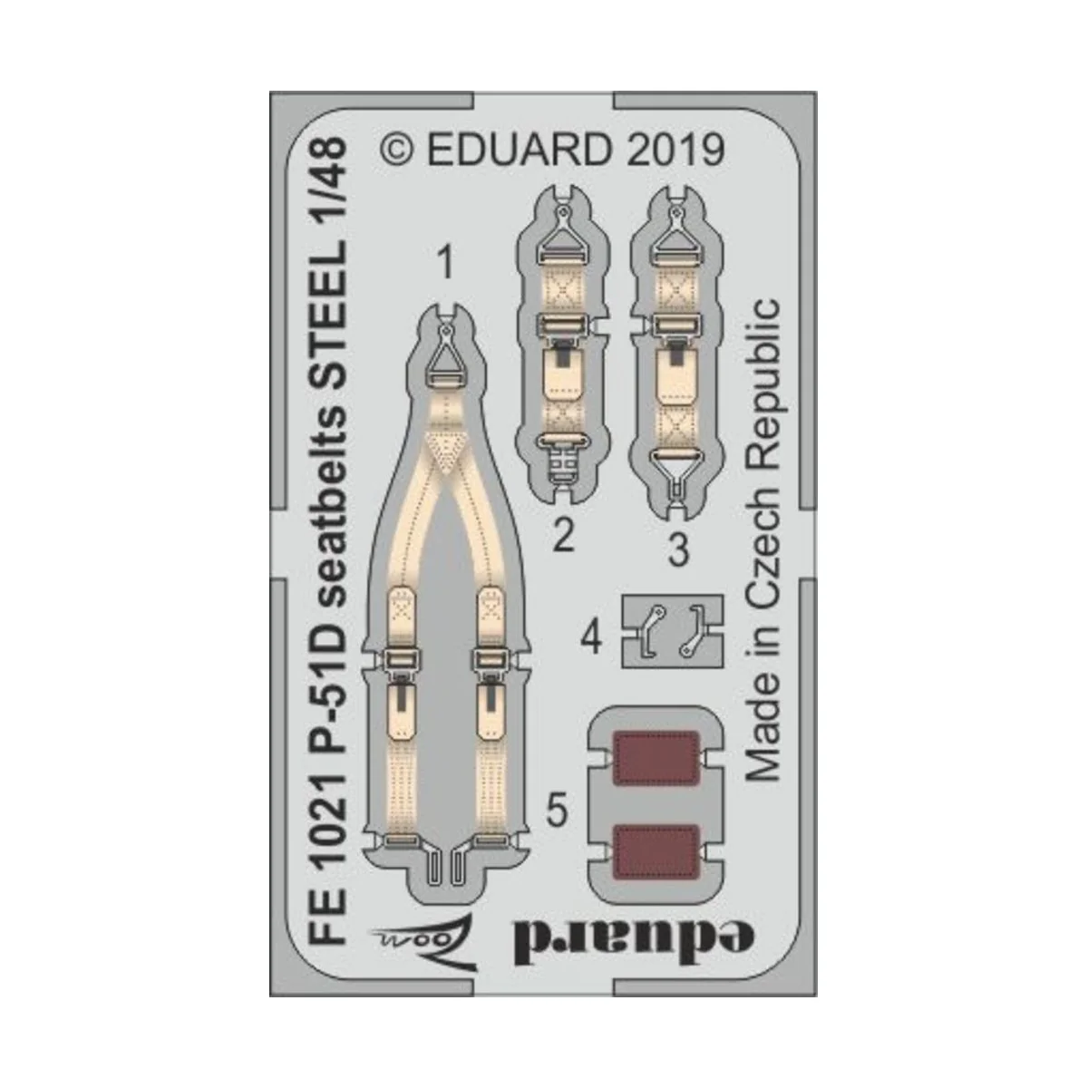 P-51D seatbelts STEEL for Eduard, 1/48 - Eduard Accessories FE1021