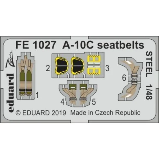 A-10C seatbelts STEEL for Italeri, 1/48 - Eduard Accessories FE1027