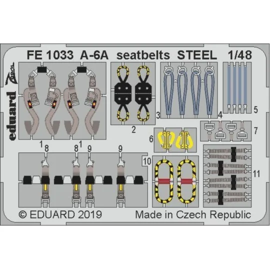 A-6A seatbelts STEEL for Hobby Boss, 1/48 - Eduard Accessories FE1033 A-6A seatbelts STEEL for Hobby Boss, 1/48 - Eduard Accessories FE1033