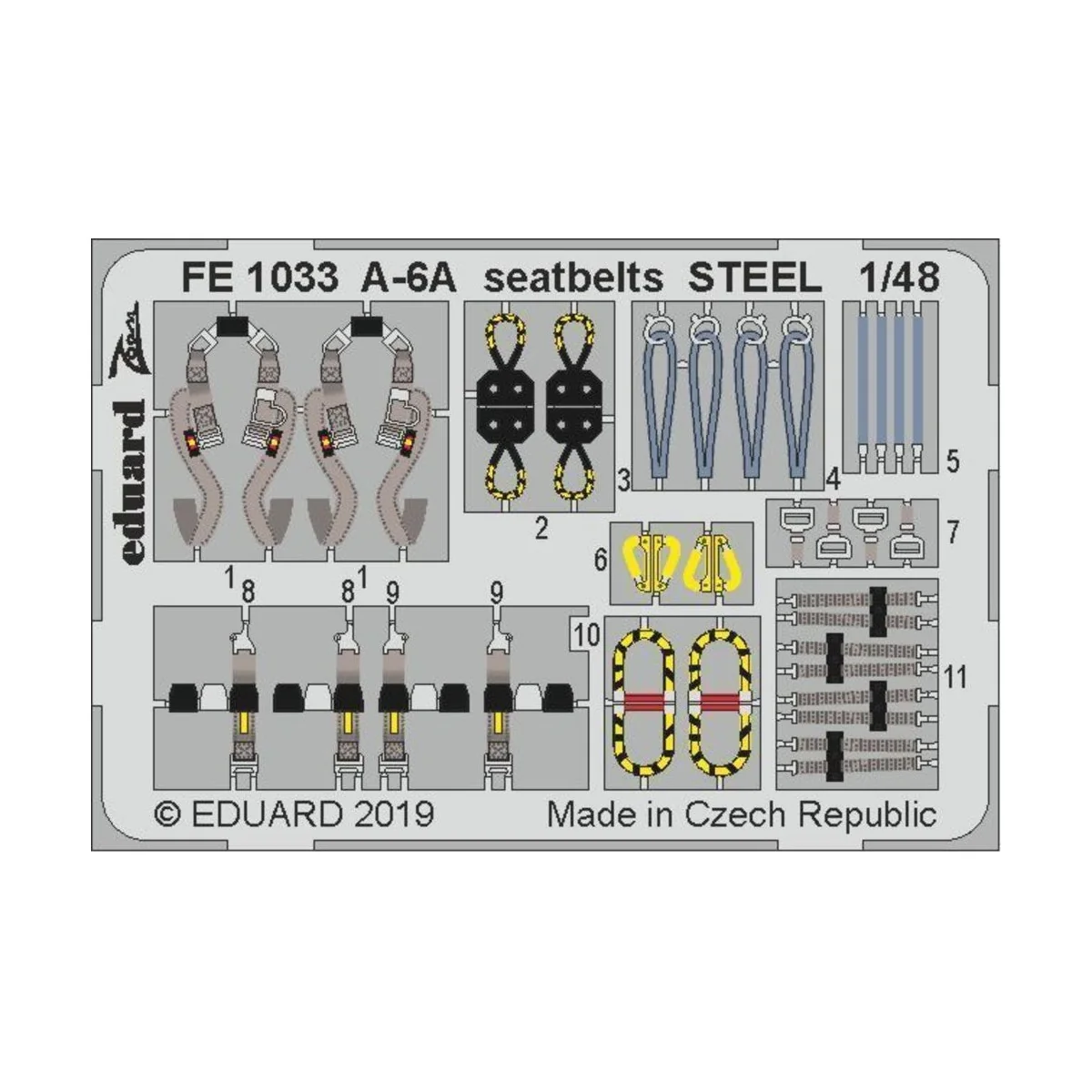 A-6A seatbelts STEEL for Hobby Boss, 1/48 - Eduard Accessories FE1033 A-6A seatbelts STEEL for Hobby Boss, 1/48 - Eduard Accessories FE1033