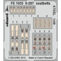Il-28T seatbelts STEEL for Bobcat, 1/48 - Eduard Accessories FE1035