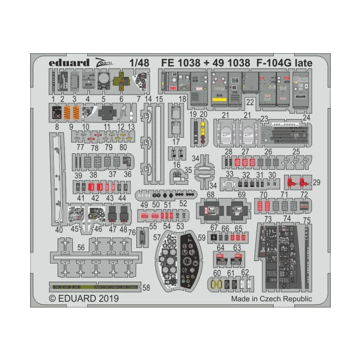 F-104G late for Kinetic, 1/48 - Eduard Accessories FE1038