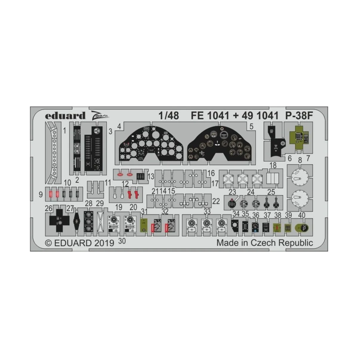 P-38F for Tamiya, 1/48 - Eduard Accessories FE1041 P-38F for Tamiya, 1/48 - Eduard Accessories FE1041