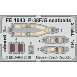 P-38F/G seatbelts STEEL for Tamiya - Eduard Accessories FE1043