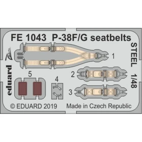 P-38F/G seatbelts STEEL for Tamiya - Eduard Accessories FE1043
