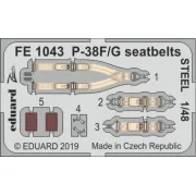 P-38F/G seatbelts STEEL for Tamiya, 1/48 - Eduard Accessories FE1043 P-38F/G seatbelts STEEL for Tamiya, 1/48 - Eduard Accessories FE1043