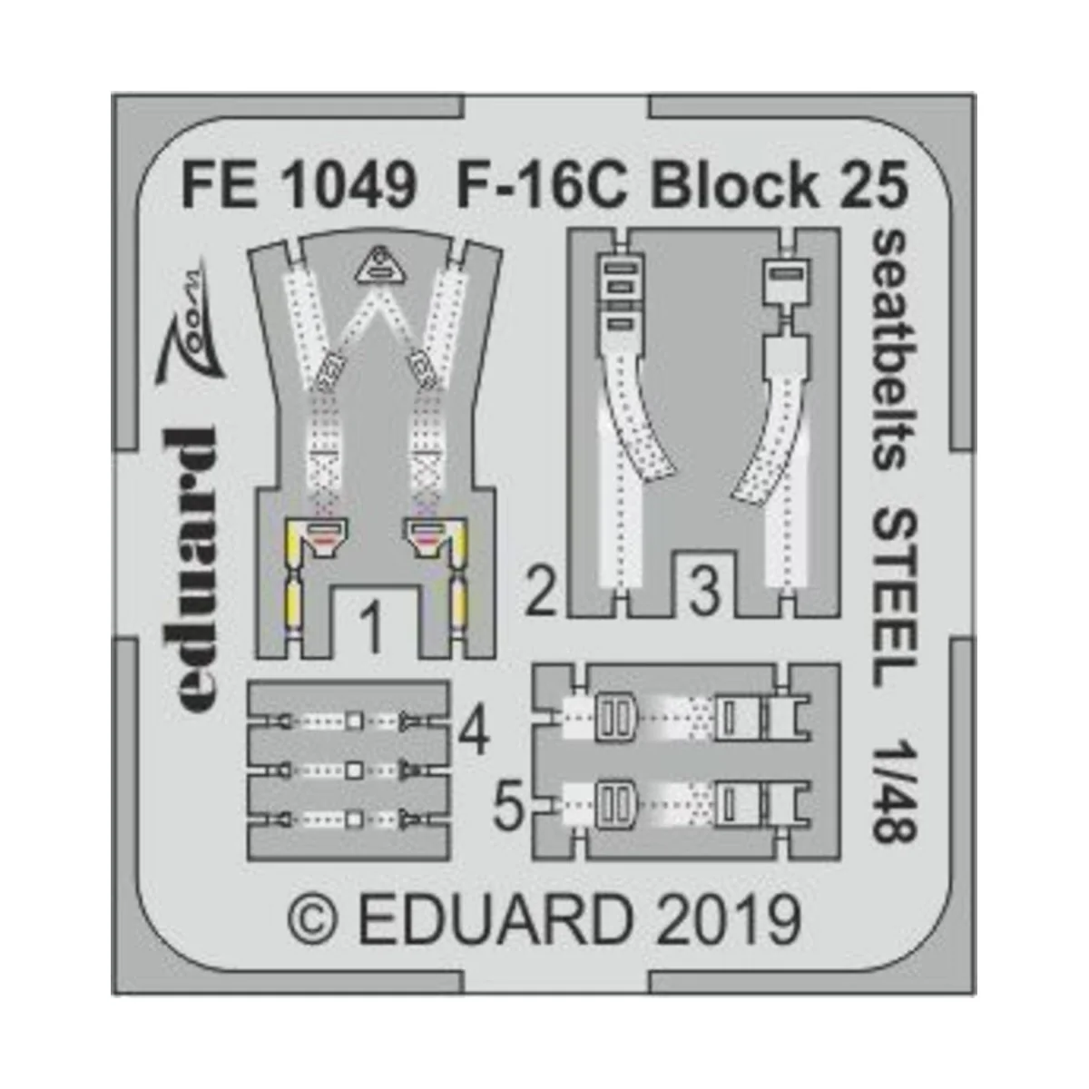 F-16C Block 25 seatbelts STEEL for Tamiya, 1/48 - Eduard Accessorie...