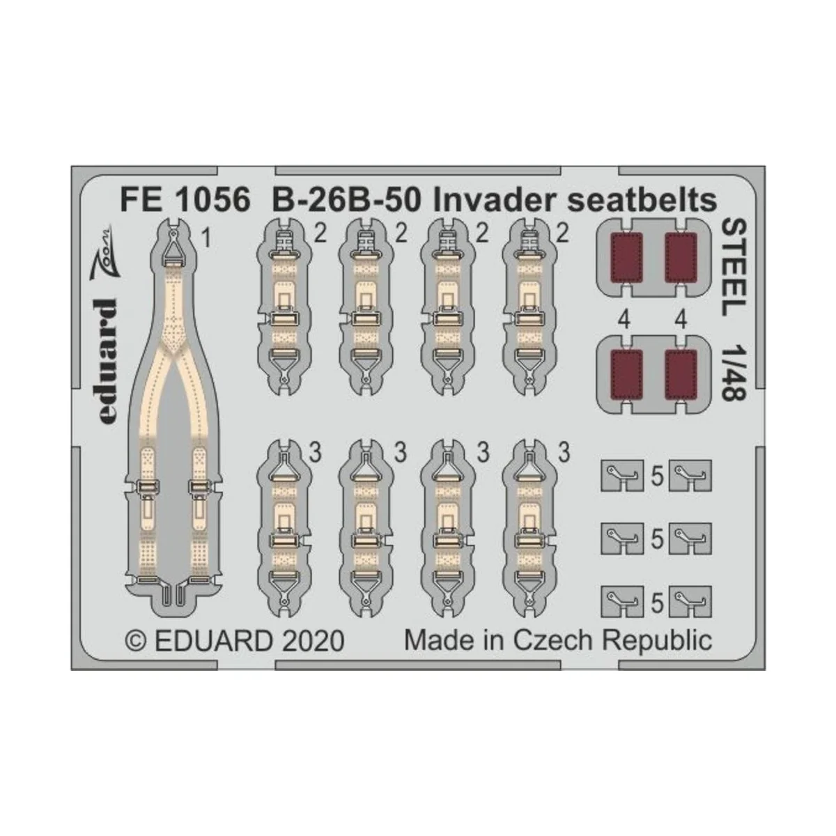B-26B-50 Invader seatbelts STEEL for ICM, 1/48 - Eduard Accessories...