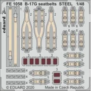 B-17G seatbelts STEEL for HKM, 1/48 - Eduard Accessories FE1058 B-17G seatbelts STEEL for HKM, 1/48 - Eduard Accessories FE1058