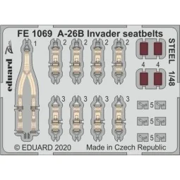 A-26B Invader seatbelts STEEL for ICM - Eduard Accessories FE1069
