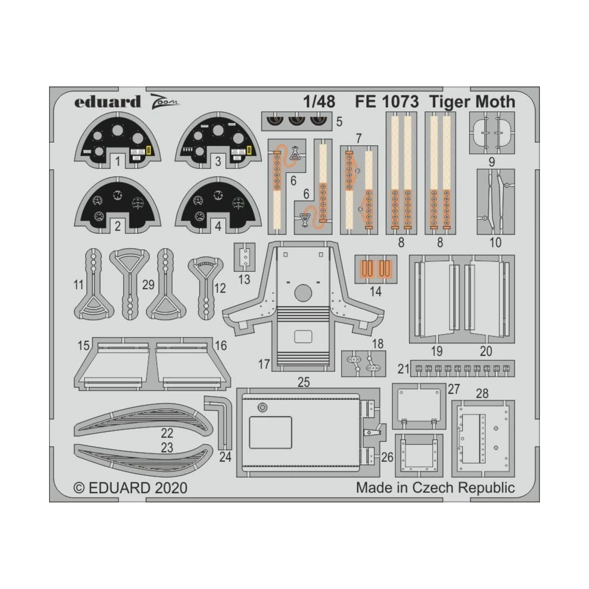 Tiger Moth for Airfix, 1/48 - Eduard Accessories FE1073