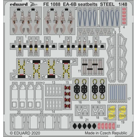 EA-6B seatbelts STEEL for Kinetic, 1/48 - Eduard Accessories FE1088 EA-6B seatbelts STEEL for Kinetic, 1/48 - Eduard Accessories FE1088