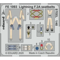 Lightning F.2A seatbelts STEEL for Airfix, 1/48 - Eduard Accessorie...
