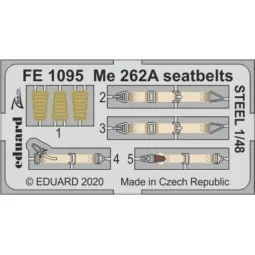 Me 262A seatbelts STEEL for Hobby Boss - Eduard Accessories FE1095
