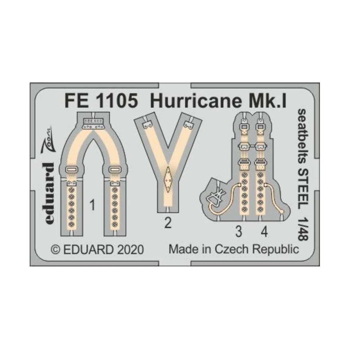 Hurricane Mk.I seatbelts STEEL for Airfix - Eduard Accessories FE1105