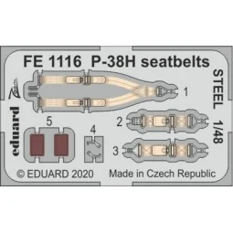 P-38H seatbelts STEEL for Tamiya - Eduard Accessories FE1116