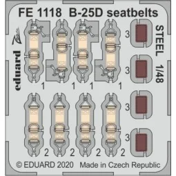 B-25D seatbelts STEEL for Revell - Eduard Accessories FE1118