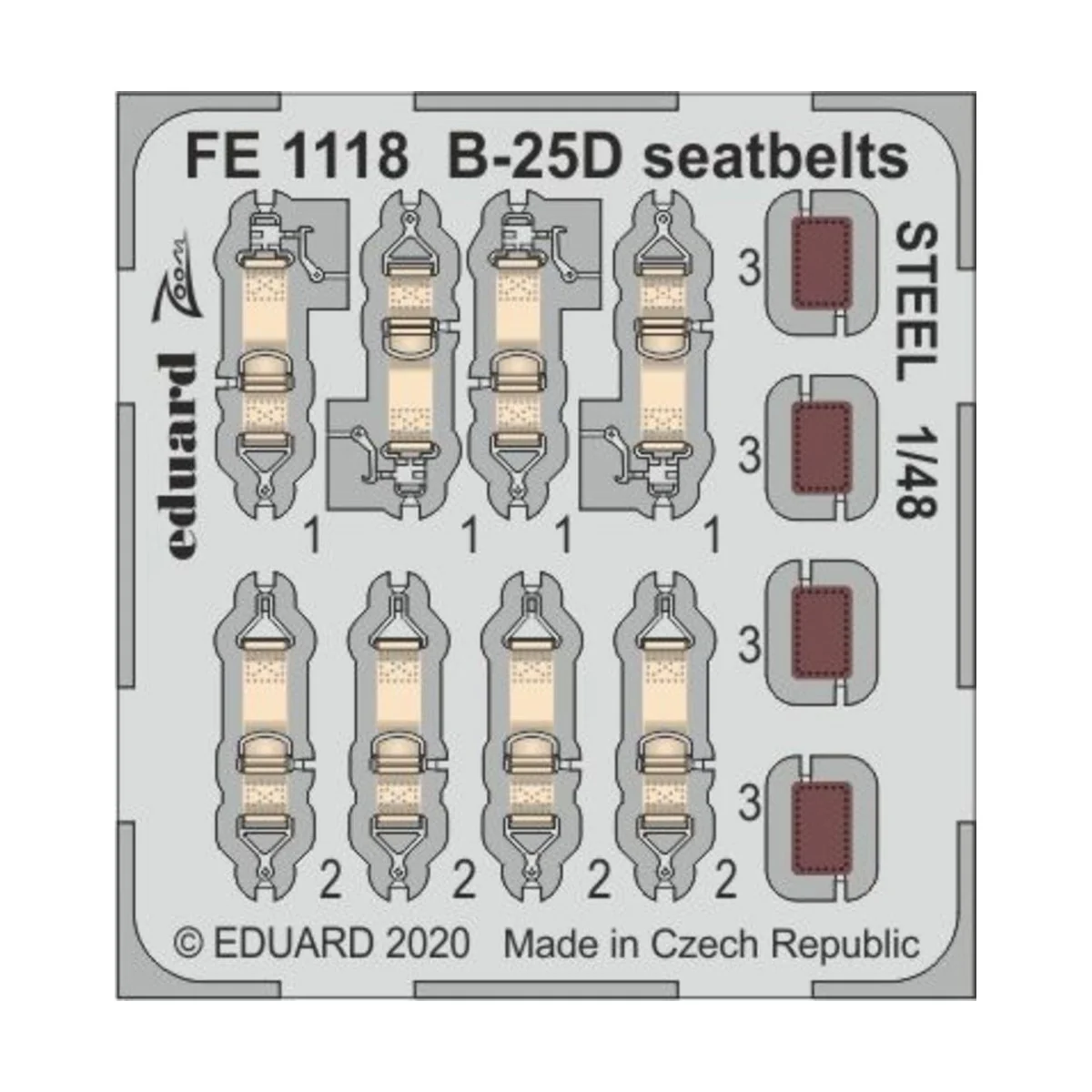 B-25D seatbelts STEEL for Revell - Eduard Accessories FE1118