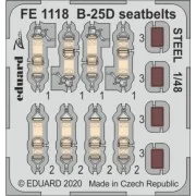 B-25D seatbelts STEEL for Revell, 1/48 - Eduard Accessories FE1118
