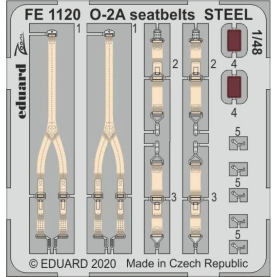 O-2A seatbelts STEEL for ICM, 1/48 - Eduard Accessories FE1120