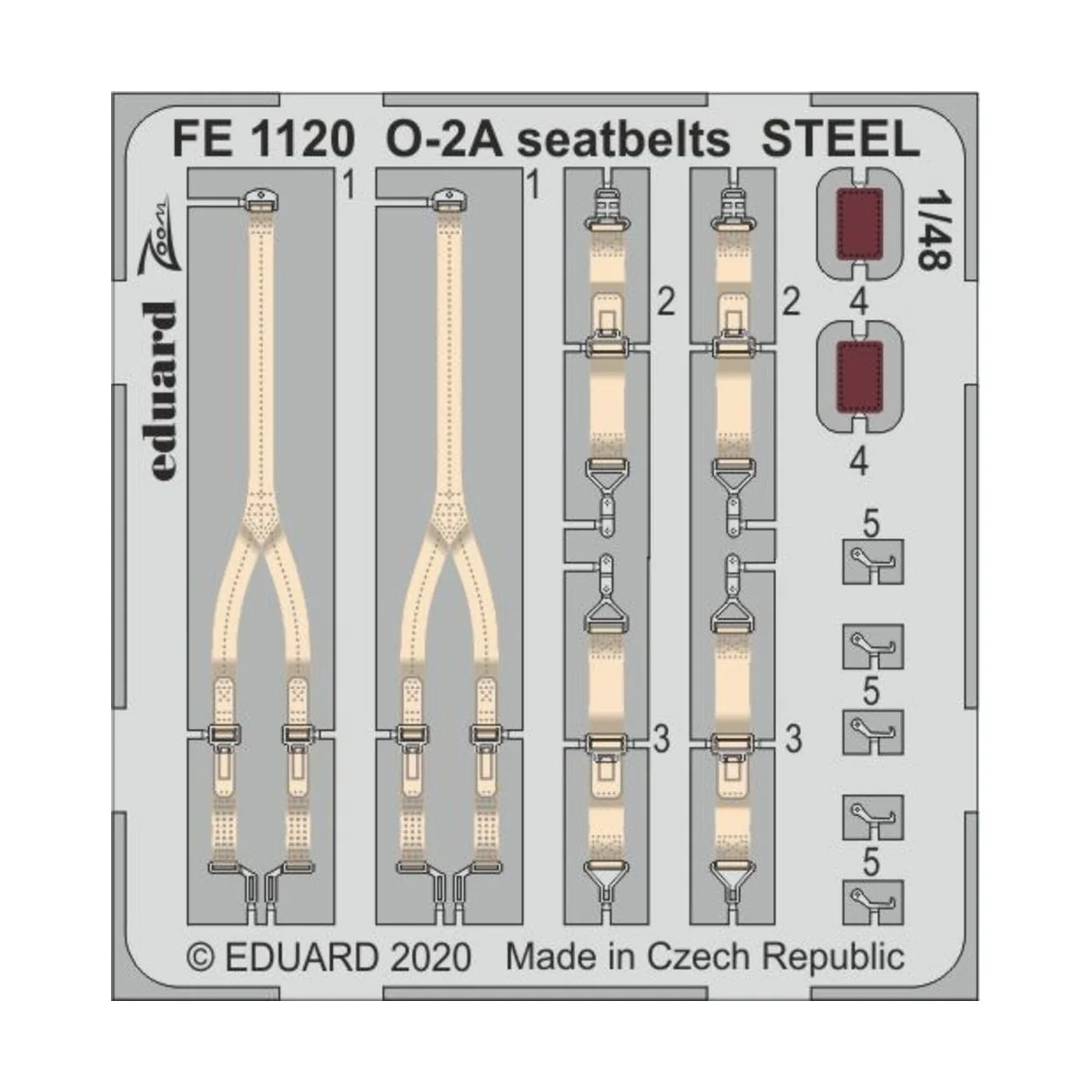O-2A seatbelts STEEL for ICM - Eduard Accessories FE1120