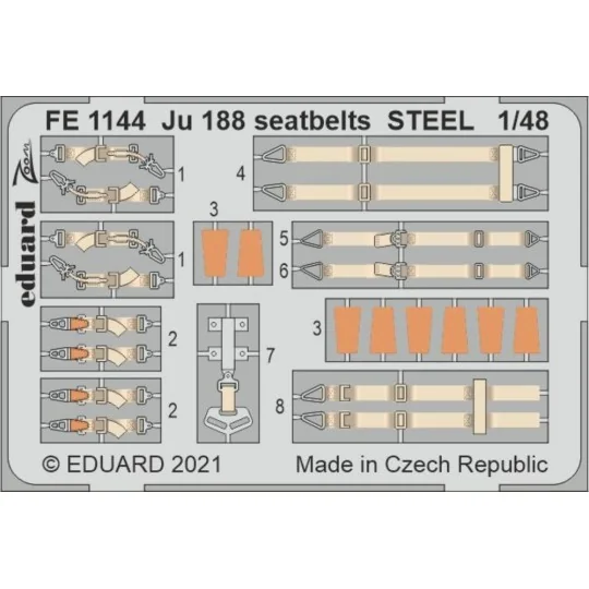 Ju 188 seatbelts STEEL 1/48 for REVELL - Eduard Accessories FE1144