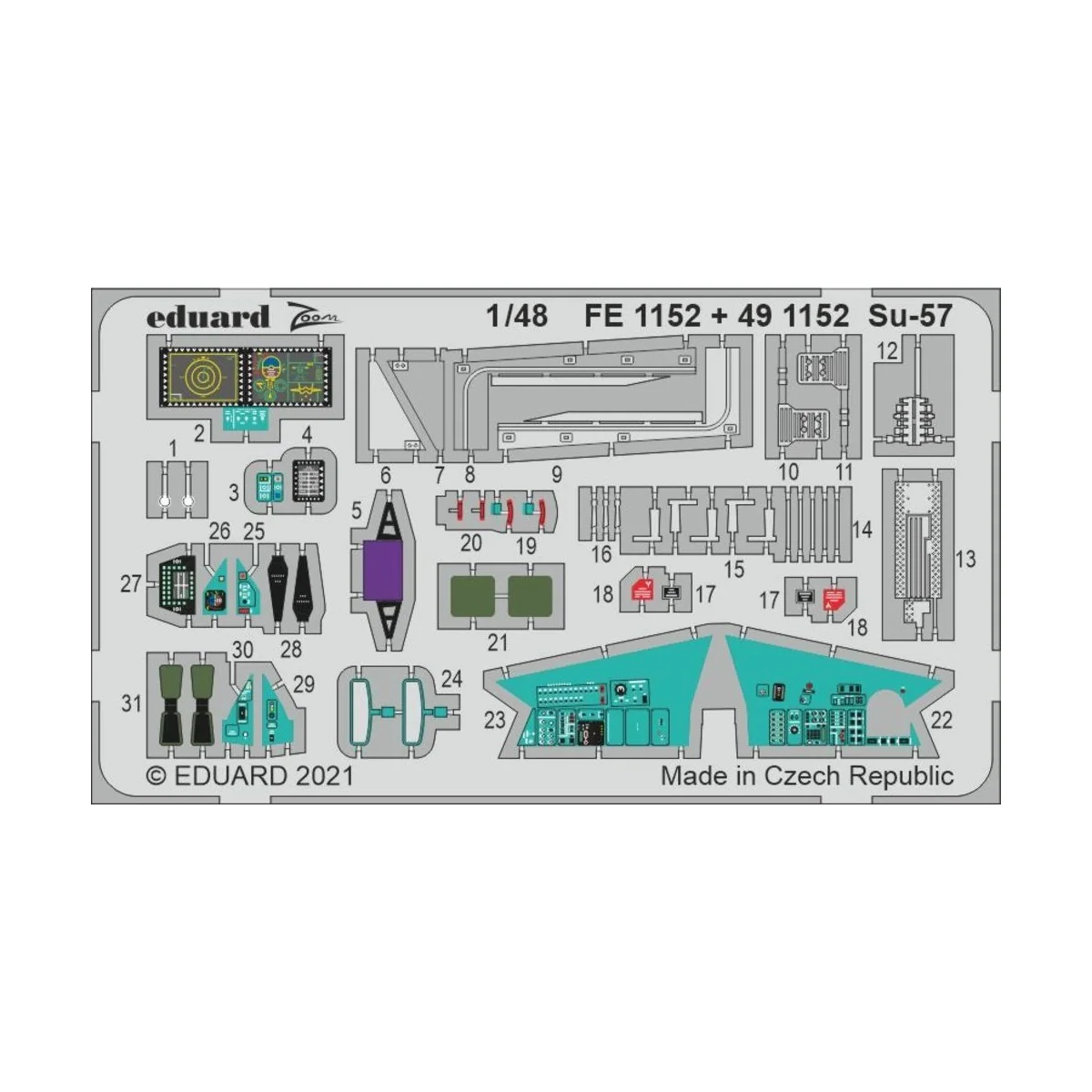 Su-57 1/48 for ZVEZDA - Eduard Accessories FE1152
