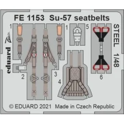 Su-57 seatbelts STEEL 1/48 for ZVEZDA - Eduard Accessories FE1153