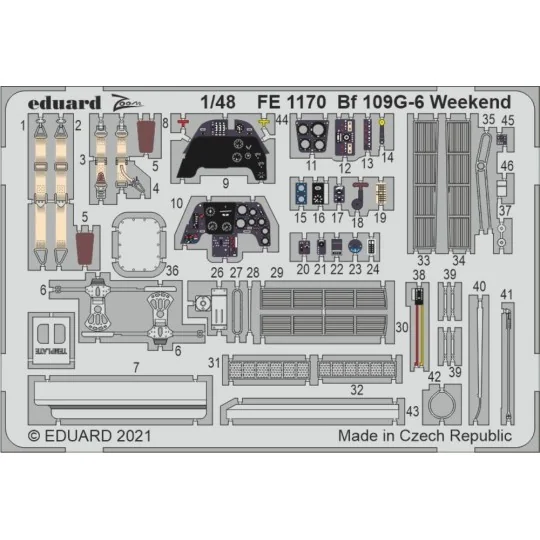 Bf 109G-6 Weekend 1/48 for EDUARD, 1/48 - Eduard Accessories FE1170